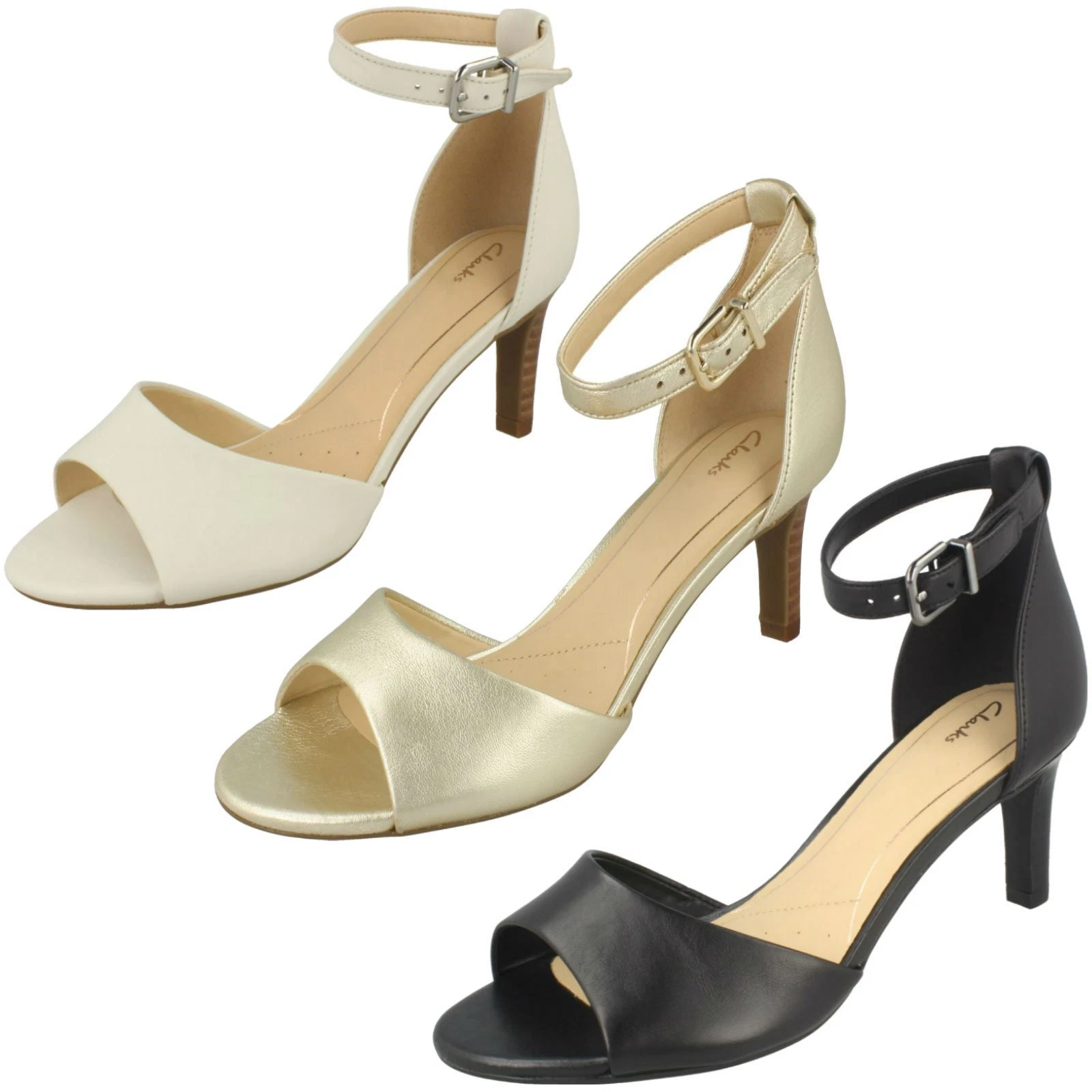 Sandali In Pelle Con Tacco Laureti Grace Da Clarks Prezzo Di Vendita £39.99