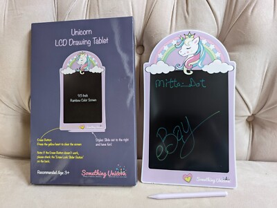 NEW! 9.5'' Violet Unicorn Theme LCD e-Paper Drawing Writing Electronic Tablet