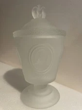  Fenton Limited Edition Satin Glass Compote Entitled "Desciples of Democracy"