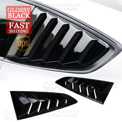 For Ford Mustang 15-2020 Glossy Side Quarter Window Louvers Rear Sun Shade Cover