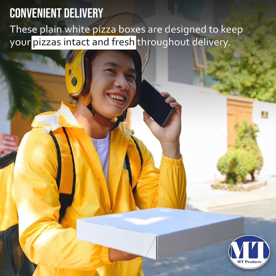 MT Products Extra Thin White Pizza Boxes 12" x 12" x 1.9" - Pack of 204 - Image 4 of 4