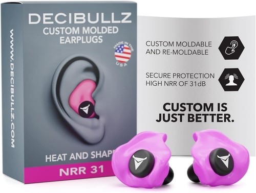 Decibullz - Custom Molded Earplugs, 31Db Highest NRR, Comfortable Hearing