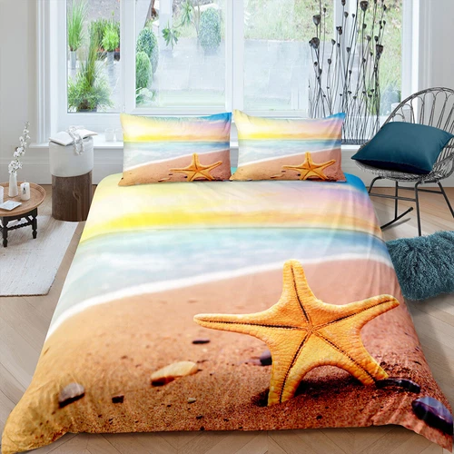 Beach Sea Shell Quilt/Duvet/Doona Cover Set Single Double Queen King Size Bed - Picture 12 of 29