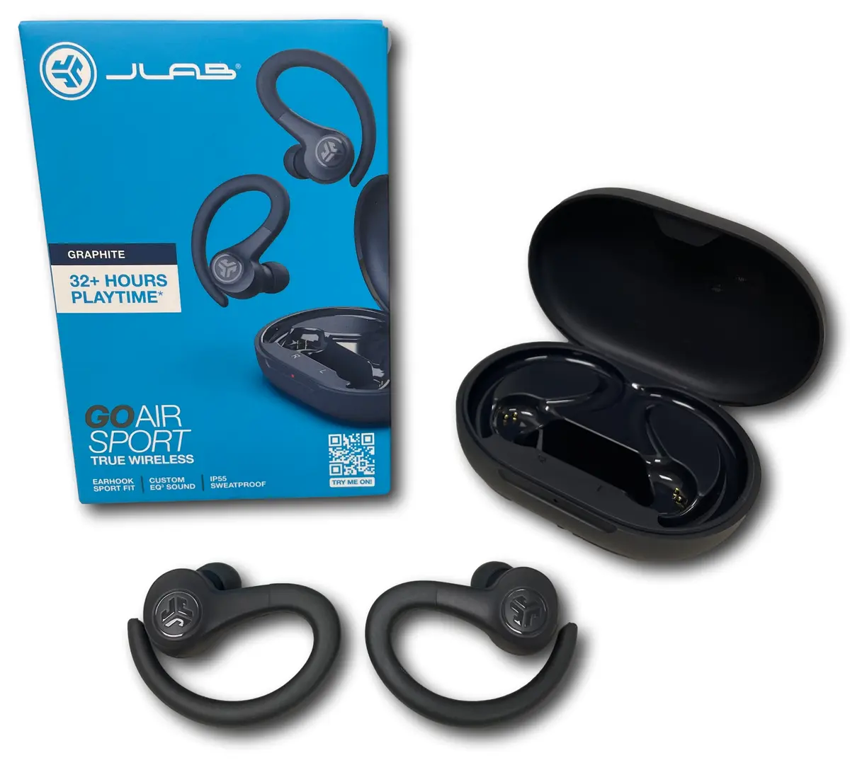 JLAB Go Air Sport True Wireless Earbuds w Ear hook Color GRAPHITE