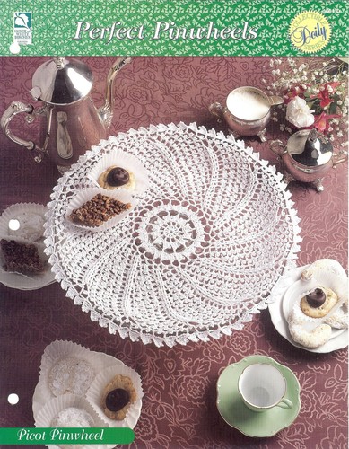 Picot Pinwheel Crochet Doily Pattern - Perfect Pinwheels - HOWB Collector Series - Picture 1 of 1