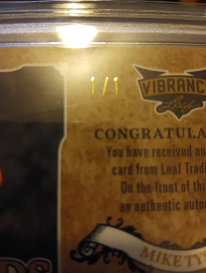 2022 Leaf Vibrance Mike Tyson Blue Crystal 1/1 Auto Gem Mint 10 - Image 2 of 3