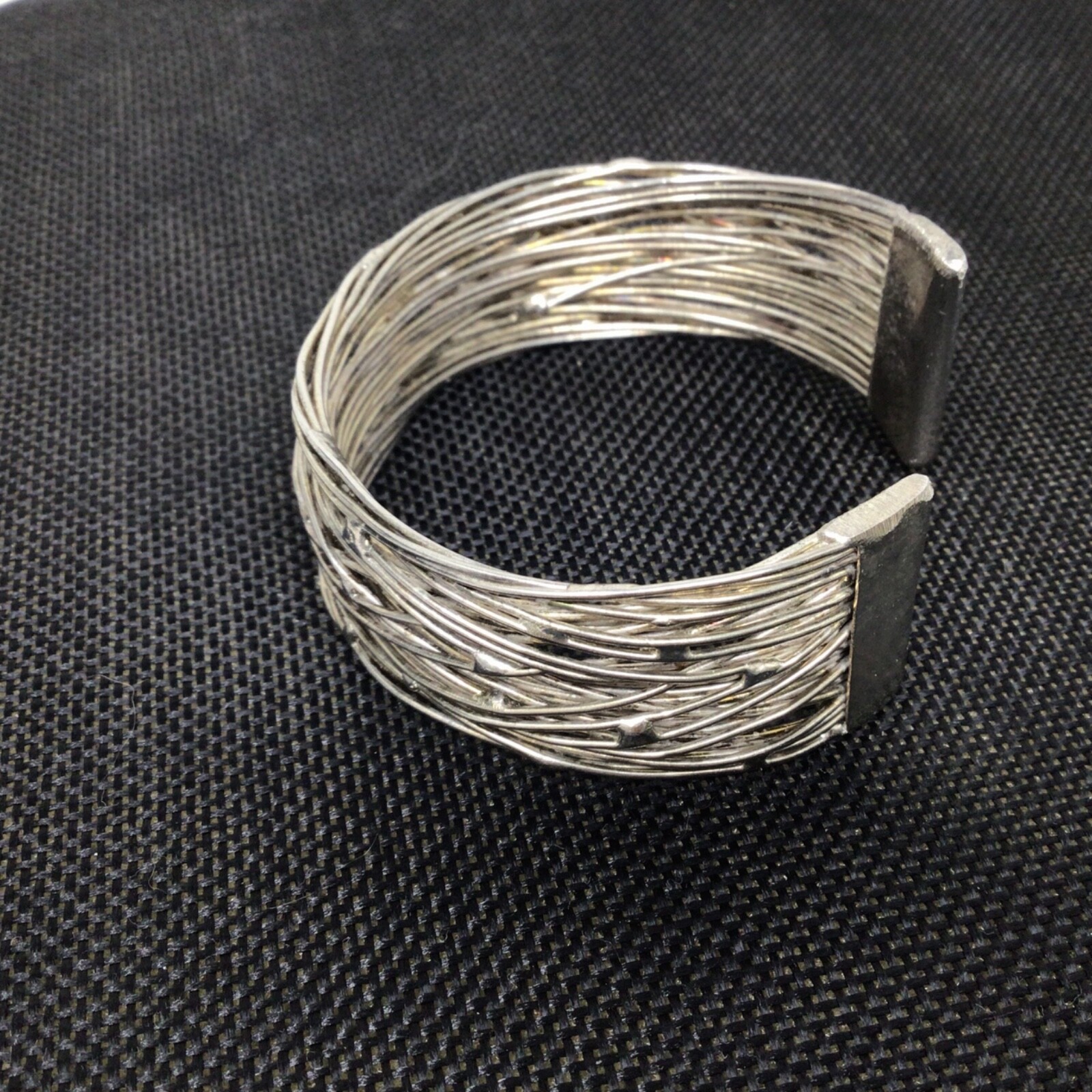 Random Twisted Wire Cuff Bracelet Silvertone Cost… - image 2