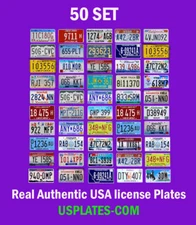 50 USA LICENSE PLATES SET AMERICAN NUMBER TAG LOT BEST VALUE ART DECOR COLOR MIX