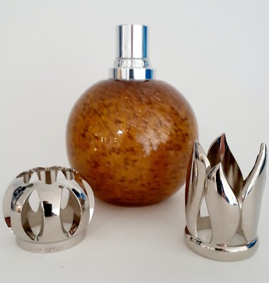 Lampe Berger Paris Molten Crystal Brown & Gold With 2 Silver Tops Marcel Auvray