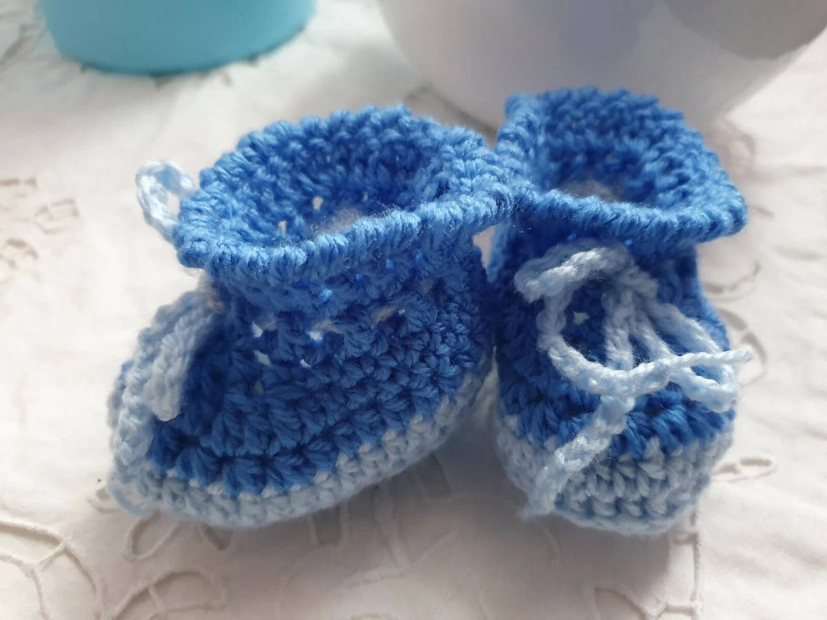 SCARPINE NEONATO UNCINETTO BABY BOOTIES CROCHET 0/3 MESI FATTE A MANO