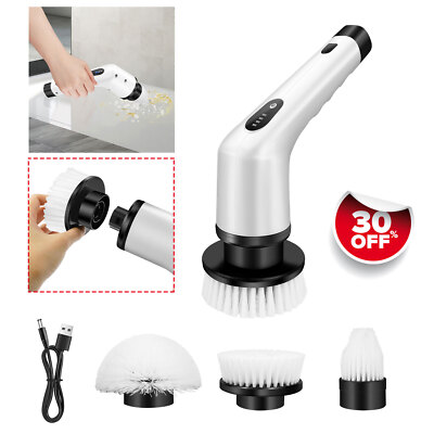 USB Electric Spin Scrubber Cordless Bathtub Power Scrubber Hand Cleaning Brush