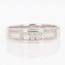 .26ctw Round Cut Diamond Channel-Set Wedding Band Ring 10k White Gold Size 14.25