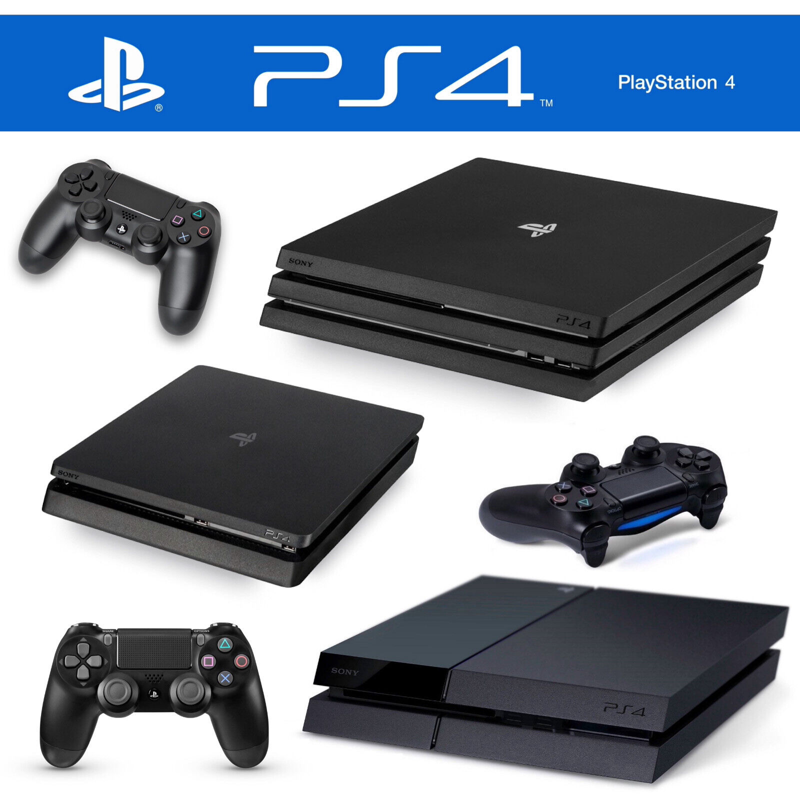 Consola Sony PlayStation 4 PS4 Pro Slim negra selección controlador  ORIGINAL 🙂✅