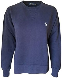 NEW Polo Ralph Lauren Womens Fleece Pullover Sweatshirt NAVY Blue S M | eBay