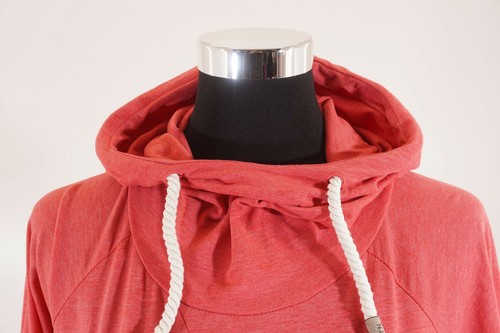 Naketano Women's Hoodie Sweatshirt S Red Pink Light Hood Jersey +Cotton A943 - Picture 2 of 5