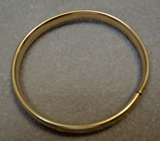Vintage Etched Gold Plated 14/20 Baby Bangle 4.5mm Wide Bracelet