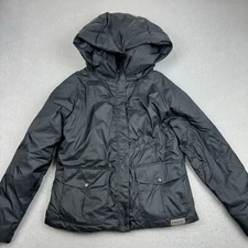 MERRELL Jacket Men’s M Select Dry + Warm Hooded Coat Black Zip Snap Rain Wind