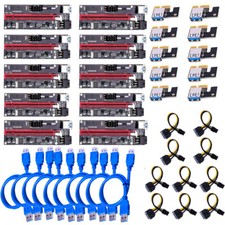 10PCS VER009S PCI-E Riser Card PCIe 1x to 16x USB 3.0 Data Cable Bitcoin Mining