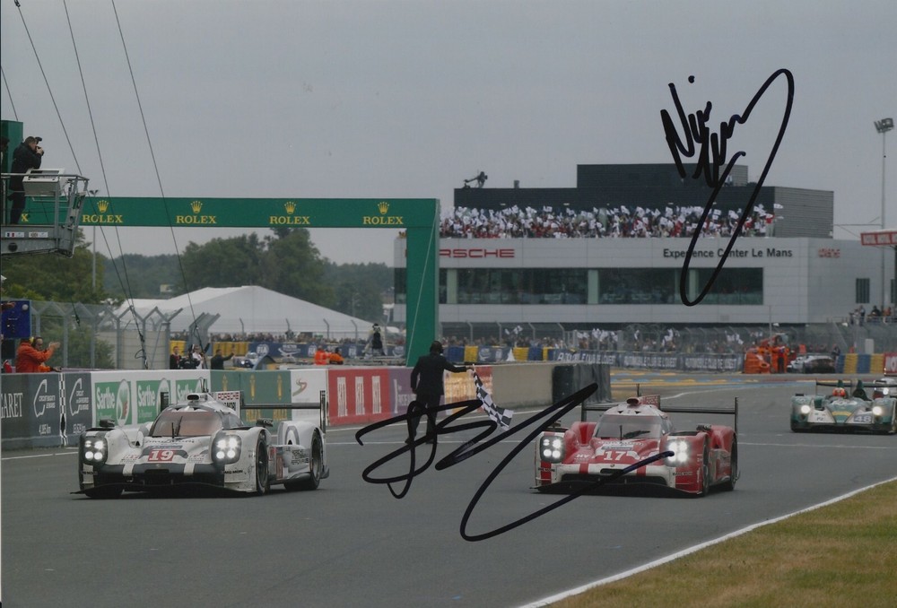 Nick Tandy Earl Bamber Porsche Le Mans Signed 12x8 Photo Autograph 17