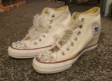 Converse Chuck Taylor All Star Beaded Pearl Wedding Raised Sneakers - Womans 8
