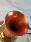 Copper Brass FLUTED TOP Pitcher HANDLE Vase MOD Vintage TALL 14" DECORATIVE — photo 3
