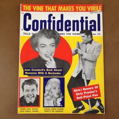 1957 Confidential Elvis Crawford Sinatra Diana Dors Lorre Picasso Gossip Films