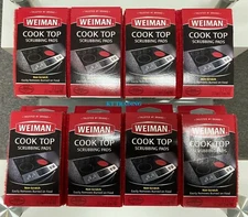 Weiman GLASS Cook Top NON-SCRATCH Heavy Duty Scrubbing Pads Clean Ranges Dishes 