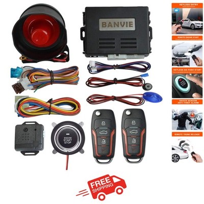 Complete Car Security Package: Keyless Entry Alarm System & Remote Start Button