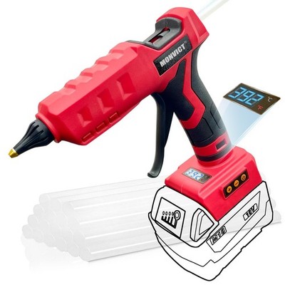 MONVICT 100W Cordless Glue Gun for Milwaukee 18V Battery, Upgraded Digital Te...