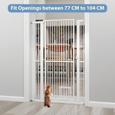 Tall Metal Pet Gate Extra Wide Cat Dog Safety Barrier with Extensions