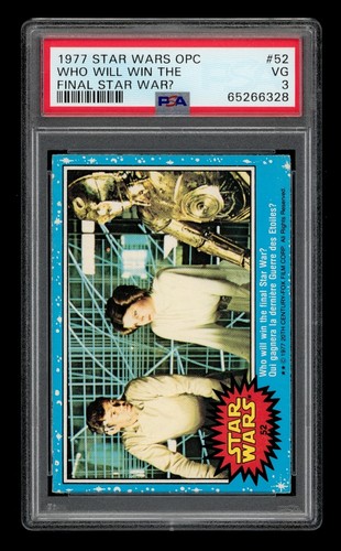 1977 OPC Star Wars #52 Who will win the final Star War? — PSA 3