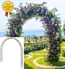 Extra Large Garden Arch 7.2Ft Wide 9.2Ft High, Black  Wedding Arch for Ceremony