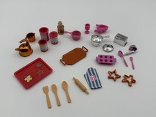 Barbie Kitchen Accessories Lot Pots Pans Utensils Tray Food Miniatures