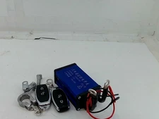 Blue Car Battery Disconnect Isolator Cut-Off Switch Relay W/ Wireless Remote Con