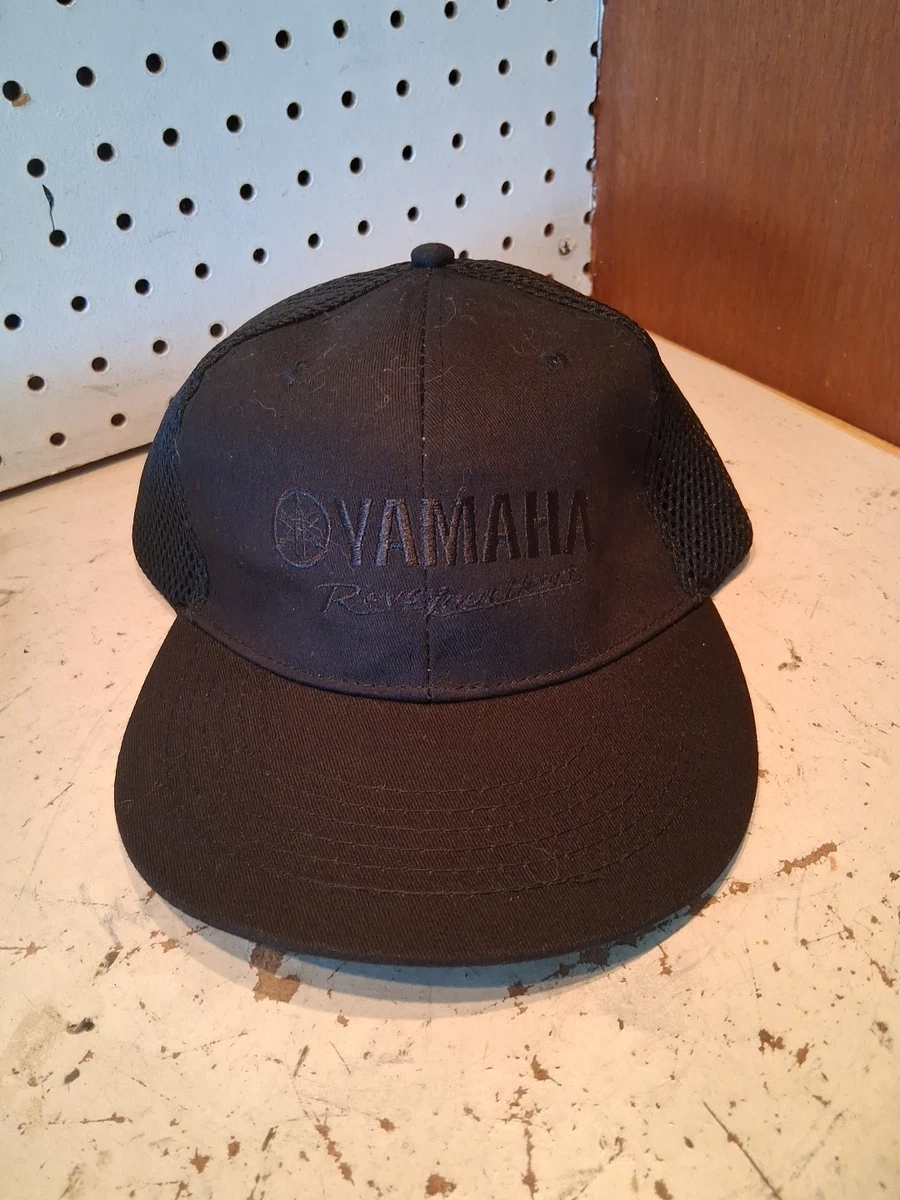 Yamaha Drums Logo Snapback Hat Flat Bill Trucker Cap Black Adjustable Musician Yamaha Factory Racing Flat Bill Cap Hat Trucker Snapback  main image 4