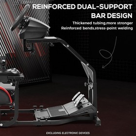 Supllueer Racing Simulator Cockpit Wheel Stand with Seat Fits Logitech G29 G920