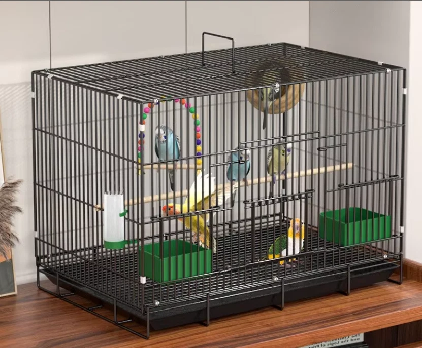 Foldable Metal Bird Parrot Pet Breeding Cage with Nest, Swing, Perch etc. Black
Opens in a new windo