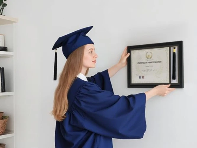 Marco de diploma con soporte para borla 8,5x11 certificado exhibición de documentos negro dorado Foto 4 de 4