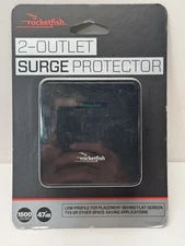 NEW Rocketfish 2 Outlet Wall Tap 1500 Joules Surge Protector Black NIB