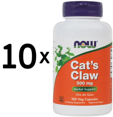 10 x NOW Foods Cat's Claw, 500mg - 100 vcaps (94,95 EUR/kg)