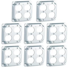 8 Pcs 4 x 4 Inch Metal Receptacle Electrical Box Cover Square Exposed Work Co...
