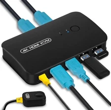 DGODRT HDMI USB KVM Switch 2 Port Selector Box for 2 Computers Share Keyboard...