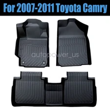 For 2007-2011 Toyota Camry TPE All-Weather Front & Rear Floor Mats Liners Set 3x