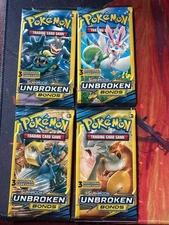 🔥Pokemon Sun & Moon Unbroken Bonds 3 Card Mini Booster Pack 4 Packs Art Set🔥