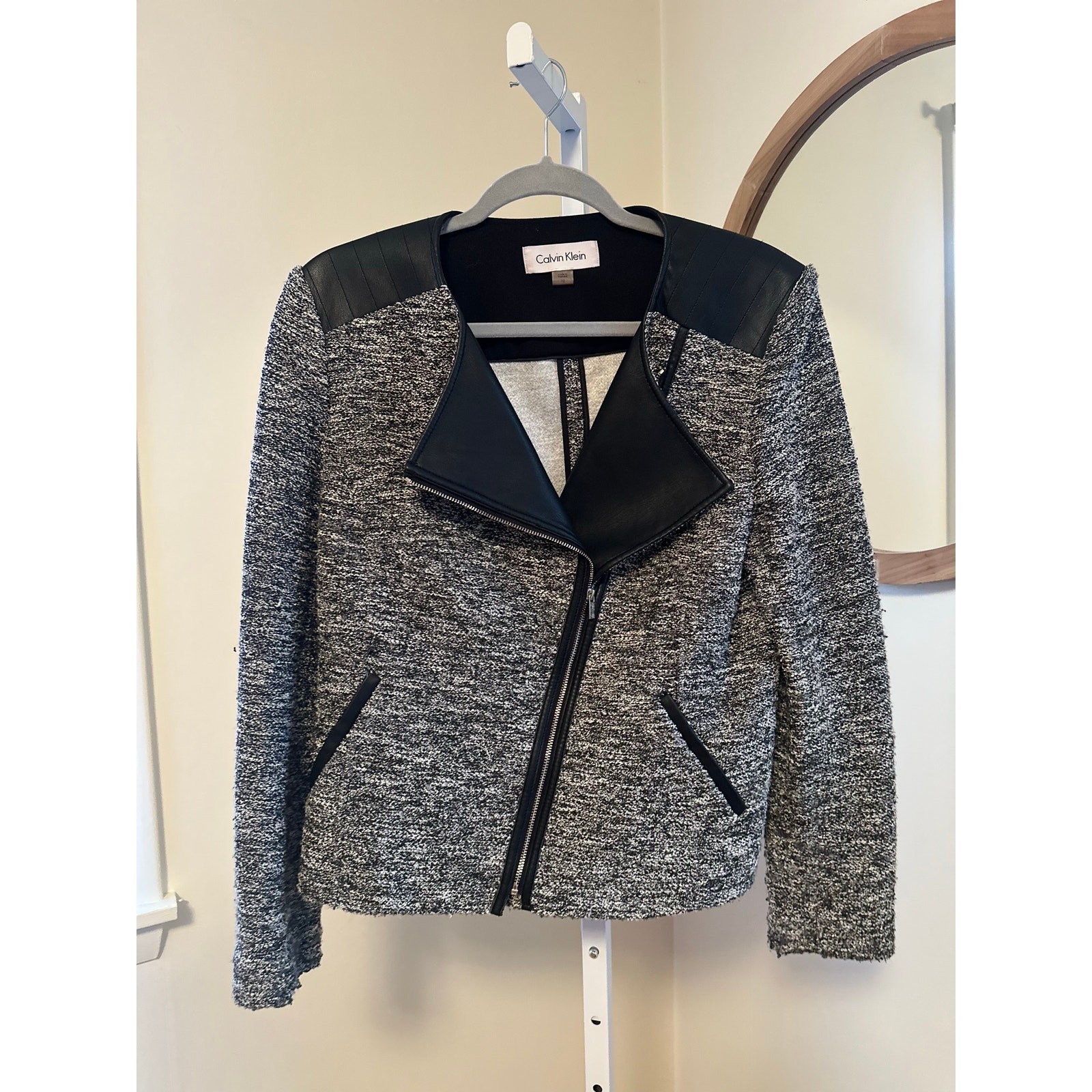 Urban Edge Calvin Klein Tweed Moto Jacket L-12