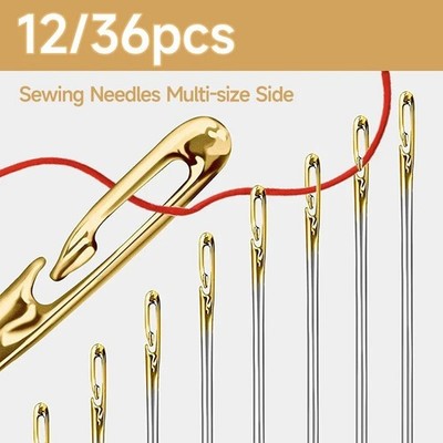 12 Stück selbstfädelnde Nähnadeln Easy Thread gemischte Größen Multipack UK-Verkäufer