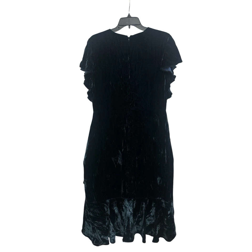 Shoshanna Barnet Velvet Dress Size 10 Assymetrical Whimsigoth Romantic Ruffle - image 2 of 4