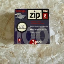 New Sealed iomega Zip 100 3-Pack 100MB Disks Formatted for IBM Compatibles