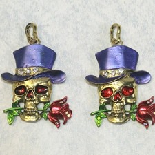 Skull Head Pendant Necklace Purple Fashion Jewelry 