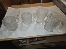 COMPLETE Set Of 4 Vintage 1993 Collectible McDonalds Flintstone Glass Mugs